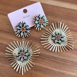 Starburst Heart Drop Earrings | 3” Length